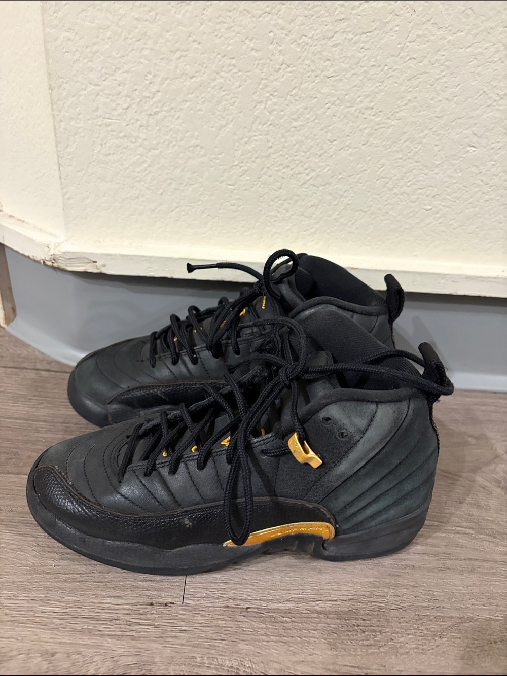 Black and Gold Jordan Athletic High-Top Sneakers